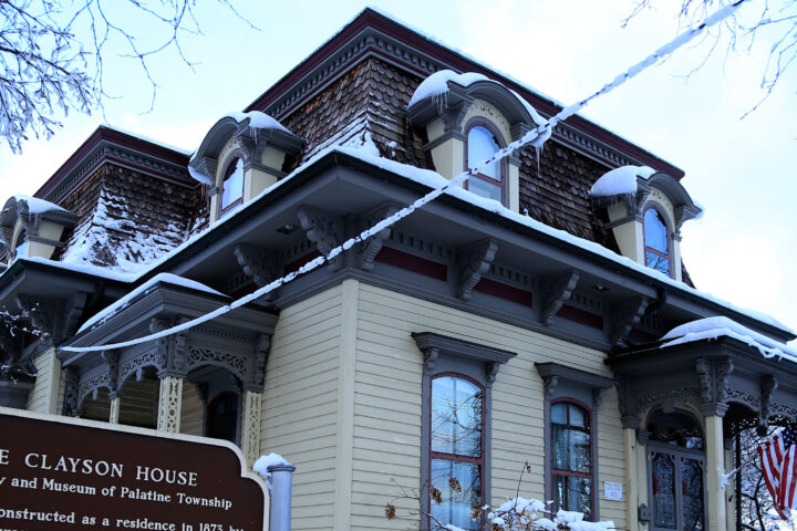 George Clayson House, Historical Library and Museum of Palpatine Township, in the winter
