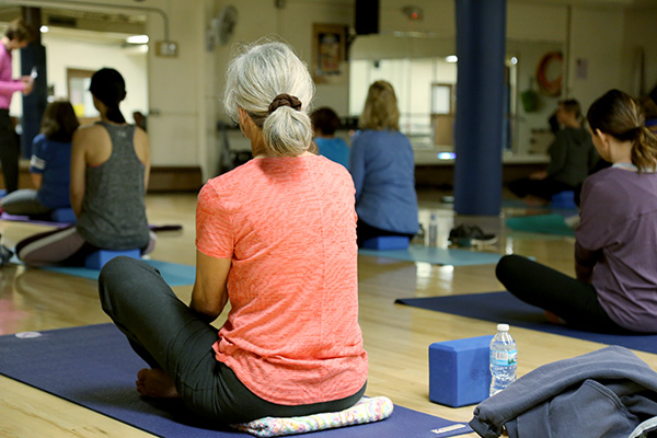 Older woman in a fitness class