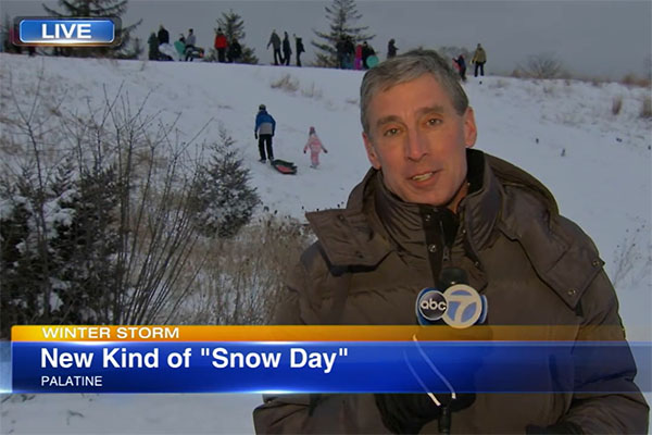 ABC 7 Chicago Visits Margreth Riemer Reservoir for Live “Snow Day” Report