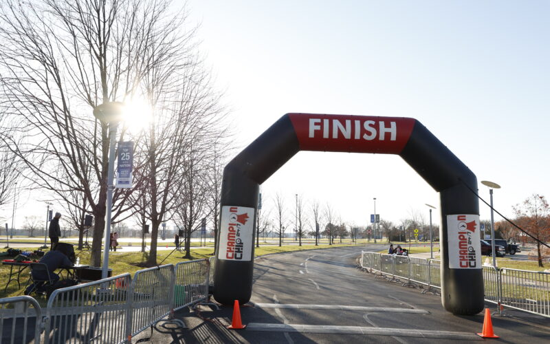 Finish line for the Turkey Trot event