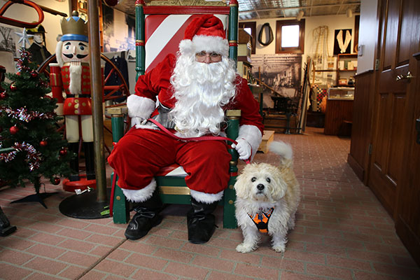 Santa with pet dog